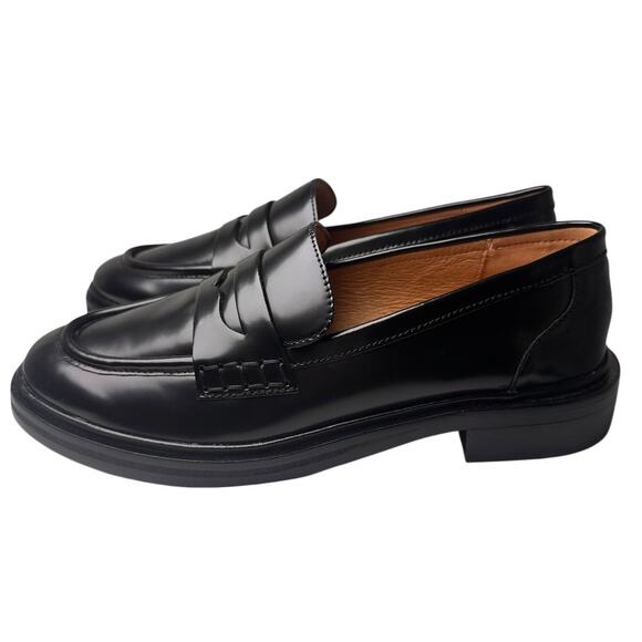 Madewell The Vernon Loafer True Black Sz 8.5 Worn 1X Preppy Career Academia Chic - Picture 4 of 16